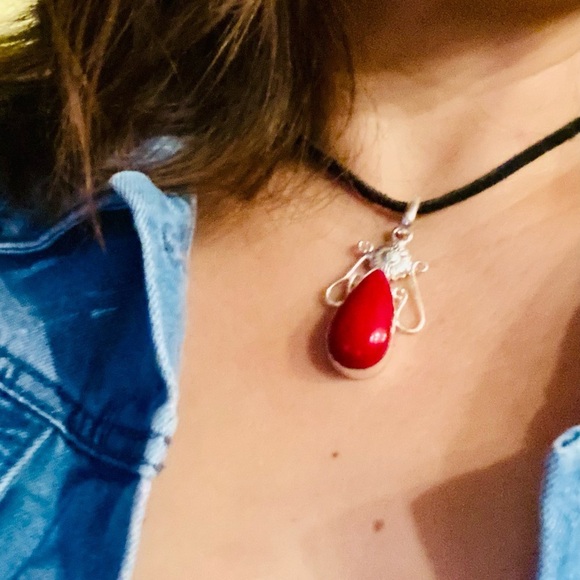 Sterling Silver Coral pendant - Picture 8 of 8